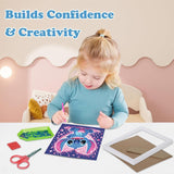 Gearock Diamond Art Kits with Wooden Frame, Easy DIY Small 5D Diamond Painting Kits, Heart Cute Big Gem Kits for Adults Beginners Cartoon Lovers Halloween Christmas Birthday Gifts, 7x7 Inch Gearock