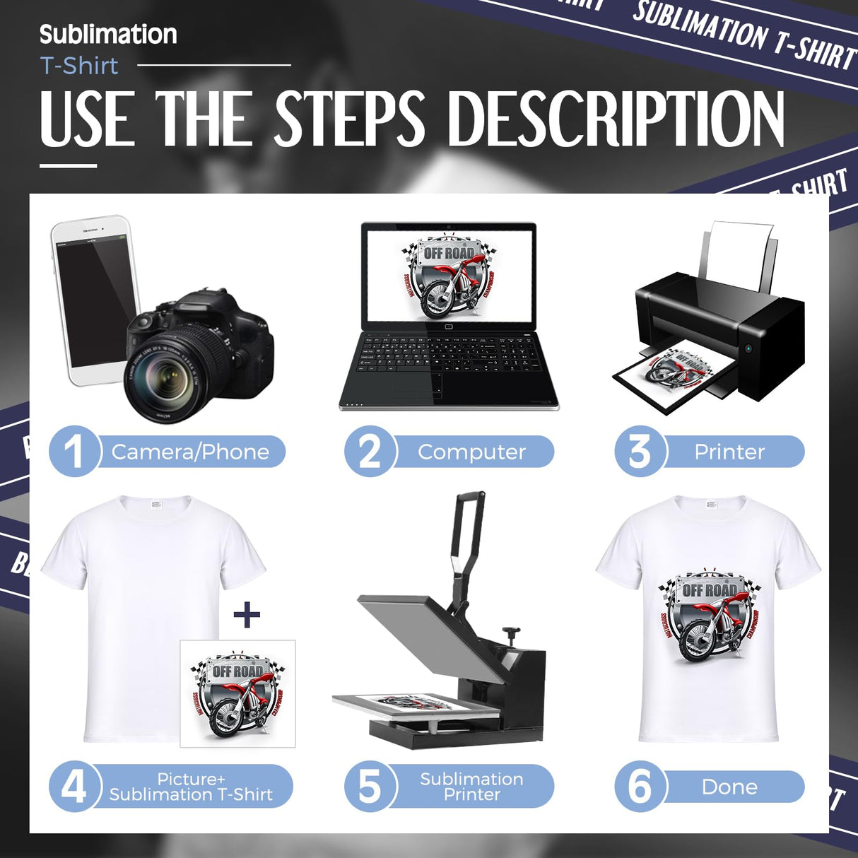 JenPen 5 Pieces Men's Unisex Sublimation Blank T Shirt White Polyester Shirts Crew Neck Short Sleeve for Sublimation T Shirt (XL) JenPen