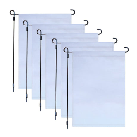 5 Pcs Sublimation Blank Garden Flags 100% Polyester 3 Layer Double-Sided Ready for Printing Garden or Lawn Banner | 12x18in DIY Vinyl or Dye Sublimation Blank Flags Pack of 5 Pesky Patriot
