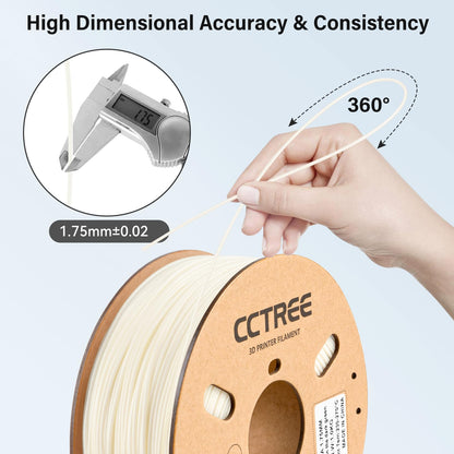 CCTREE 3D Printer ASA Filament 1.75MM High Speed ASA Filament UV-Resistant, Great for Outdoor Functional Parts,Heat & Weather Resistant 3D Printer Filament 1kg (2.2lbs) Sppol (Glow in Dark Gr - WoodArtSupply