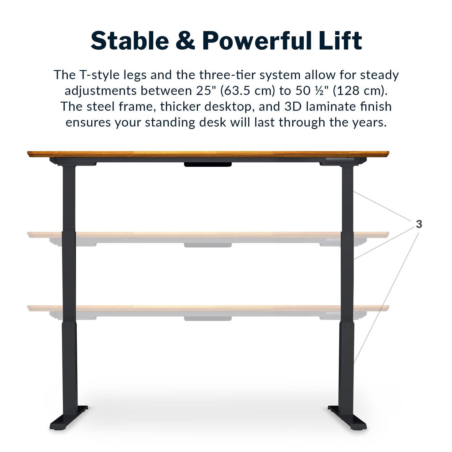 Vari Electric Standing Desk - Varidesk Height Adjustable Sit/Stand Desk - Dual Motor with Memory Presets, Stable T-Style Legs - Gaming or Home Office Workstation - 72”x30”, Butcher Block - WoodArtSupply