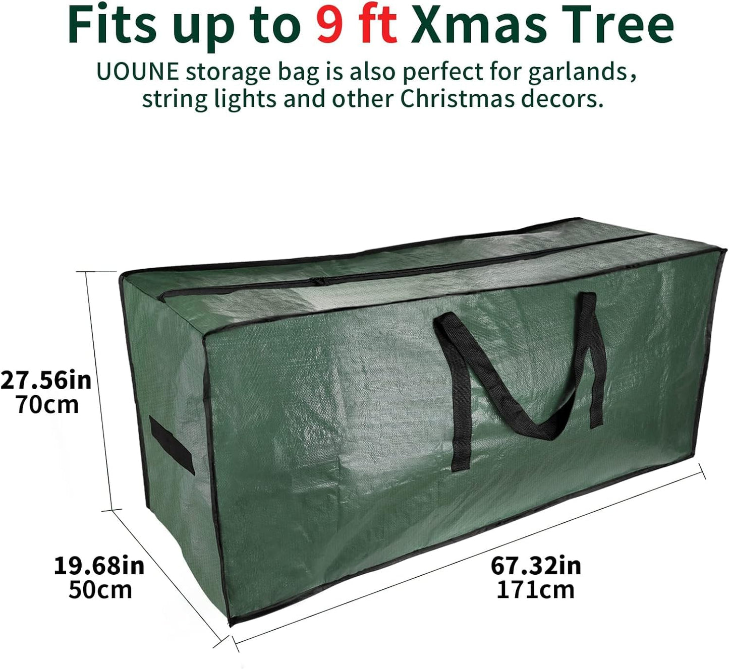 Christmas Tree Bag 9 ft Christmas Tree Storage Bag Waterproof Christmas Tree Storage Box Plastic Hard Large Christmas Tree Bag Heavy Duty