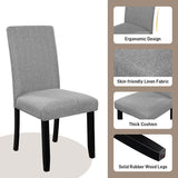 Merax 5-Piece Round Dining Table Set, Modern 4 Upholstered Chairs for Living,Kitchen Room, 43 Inch, Grey+Black Merax