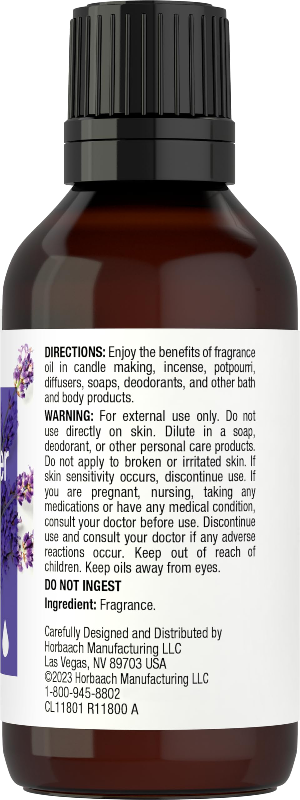 Horbäach Lavender Vanilla Fragrance Oil | 1 fl oz (30ml) | Premium Grade | for Diffusers, Candle and Soap Making, DIY Projects & More Horbäach