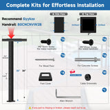 Gyykzz 4 Pack Cable Railing Post 36Inch, Level Drilled Railing Post with Flat Design Silicon Rings, Stainless Steel Horizontal Hole Deck Wire Railing Posts, Black Flat Top Metal Post (No Handrail) Gyykzz