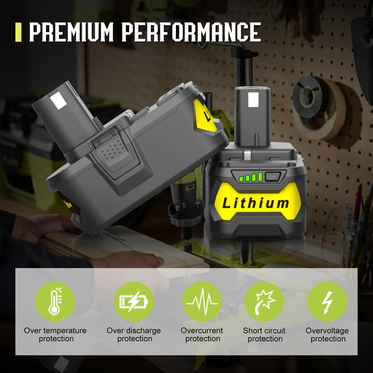 ANTRobut 2Packs 8.0Ah Battery Compatible with Ryobi 18V Battery P108 P102 P103 P104 P105 P107 P109 P122 P145 Replacement Ryobi Batteries ANTRobut