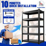 EWZXDB 59''W Garage Shelving,5T Storage Shelves Metal Shelving,3000lb Heavy Duty Shelving Units and Storage with Adjustable Shelves 72''H*59''W*19.7''D EWZXDB