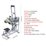 Hat Press Heat Machine, 2-in-1 Commercial Caps Hat Heat Press Transfer Machine 12x12cm Semi-Auto Magnetic Digital Press, American Standard 110V Small Label Stamping Machine Heat Press Machine for Caps Poggyyi
