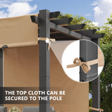 Aoxun 10'x10' Outdoor Pergola, Retractable Adjustable Roof, Aluminum Sun Shade Canopy, Modern Metal Patio Brown Shade Cover for Garden, Backyard and Deck Aoxun