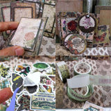Diuhofart Vintage Scrapbooking Supplies Kit, 185pcs Junk Journal Kit with Scrapbook Paper Sticker Aesthetic Notebook Scrapbook Kit, Art Craft DIY Gift for Adult Women Diuhofart