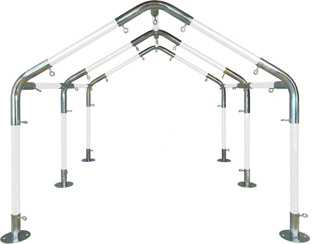 Carport Kit, 20' x 20' High Peak Canopy Fittings, DIY Metal Carport Frame Parts, 1-1/2" EMT Fittings Cowboy Canopy