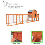 YOPTO 122" Large Chicken Coop with Run,Outdoor Chicken Run W/Nesting Box & Perch,Wooden Hen House W/Ramp & Sliding Trays,Waterproof Poultry Cage W/Sloped Asphalt Roof,for 3-4 Chickens,Natural YOPTO