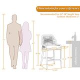 PURPLE LEAF Counter Height Bar Stools Set of 4 Rattan Wicker Outdoor Metal Boho Barstools with Back and Footrest Patio Garden Balcony Pool Bar Chairs PURPLE LEAF