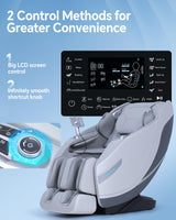 Stylish Massage Chair Full Body Zero Gravity Massage Chair Rocking Sleep Mode SL 3D Yoga Stretch Massage with Heat Wireless Phone Charge Upgraded Calf +11cm 12+ Modes Screen Touch Large Size White G CareTech