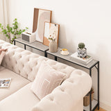 MAHANCRIS Console Table, 2-Tier Entrance Table, Behind Sofa Table, Industrial Style, Sturdy and Stable, for Living Room, Entryway, Foyer, Corridor, Office, Greige and Black CTHG27601 MAHANCRIS