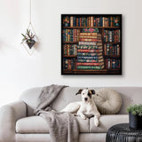 Vintage Bookshelf Puzzles for Adults 1000 Pieces, Book Flower Jigsaw Puzzle Bookshelf Library, Retro Aesthetic Puzzle Art, Difficult Challenging Hard Puzzle for Book Lovers PICKFORU