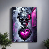 5D Diamond Art Kits for Adults, Skull Heart Diamond Painting Kits for Adults Beginner, DIY Full Drill Diamond Dot Gem Painting for Home Wall Decor 12x16inch BYGFHLYW