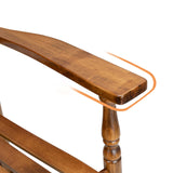 VINGLI 2 PCS Wood Rocking Chair Outdoor with 450 lbs Support Relaxing Rocker Solid Wood High Back Seat Reclining Seat for Deck, Garden, Backyard, Porch, Indoor or Outdoor Use, Teak VINGLI