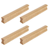 Tighall 6PCS Wooden Simple Drawer Handles, 5" Hole Centers Cabinet Pulls Rectangle Solid Wood Hardware Handles Decorative Furniture Pulls for Dresser Wardrobes (Beech) Tighall