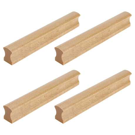 Tighall 6PCS Wooden Simple Drawer Handles, 5" Hole Centers Cabinet Pulls Rectangle Solid Wood Hardware Handles Decorative Furniture Pulls for Dresser Wardrobes (Beech) Tighall