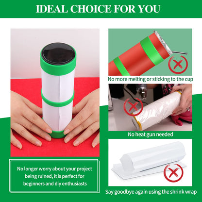 Silicone Bands for Sublimation Tumbler - Elastic Sublimation Paper Holder Ring Bands Prevent ghosting Sublimation Tight-Fitting Heat-Resistant for Tumbler Sublimation Accessories