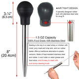 KAYCROWN Stainless Steel Turkey Baster Commercial Grade Quality Rubber Bulb Including 2 Marinade Injector Needles and Brush for Easy Clean Up KAYCROWN