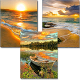 Diamond Painting Kits for Adults,3 Pack Sunset Ocean Diamond Art for Beginners, Diamond Round 5D Full Drill Paint with Diamonds Pictures Gem Art Painting Kits DIY Crafts Kits 12x16inch OFRKE