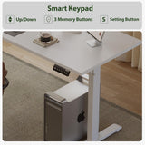 Agilestic L Shaped Standing Desk Adjustable Height, Electric Corner Standing Desk, 63 x 55 inch Sit Stand Computer Table with Splice Board, White Agilestic