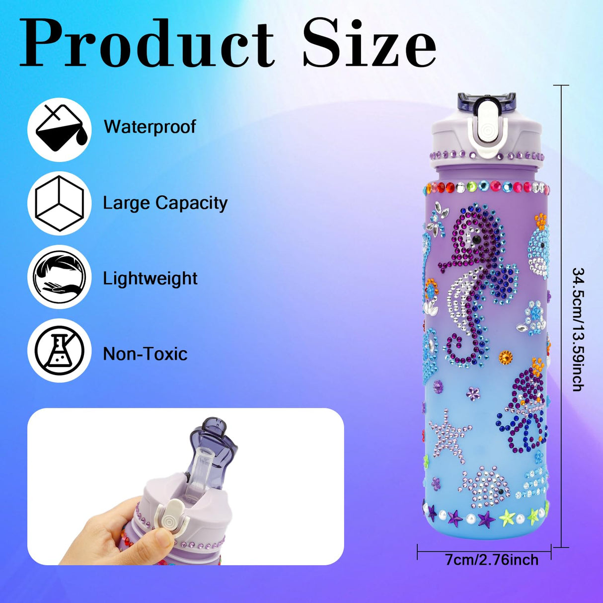 Christmas Gifts for Girls, Decorate Your Own Water Bottle Kits for Kids Age 4-5-6-8-10-12, Girl Birthday Gifts, Christmas Stocking Stuffers for Girls, Fun DIY Arts and Crafts Gift Toys for Girl Teen OZOSHINE