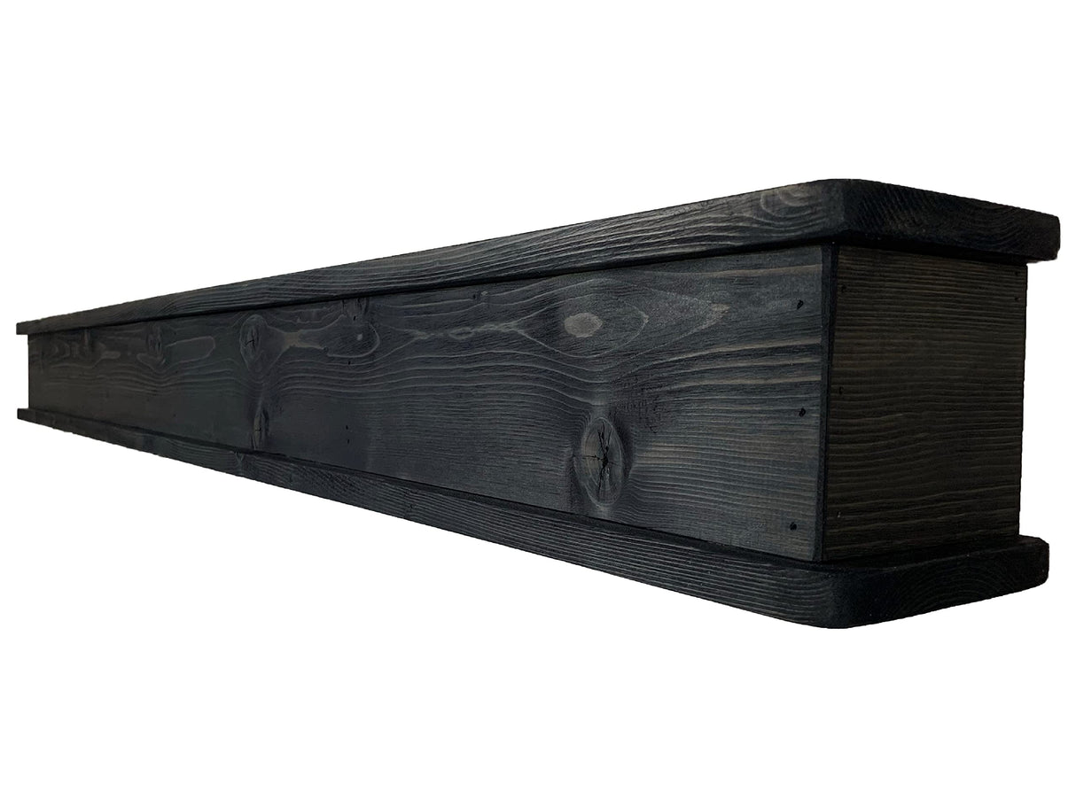 Rustic Mantle | Fireplace Mantel for Decor | Wood Mantel Shelf | Made in USA | Floating Shelf | Farmhouse Fireplace Surround | Long Shelf for Fireplace (Weathered Black, 60 Inch) Strix Ind