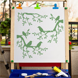 GORGECRAFT Tree Stencil Template Bird Large 11.8x11.8 Inch Reusable Birds on Tree Stencil Leaf Silhouette Sign Home Decor Hummingbird Template for Painting on Wood Wall Scrapbook Card Floor Drawing GORGECRAFT