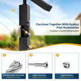 Gyykzz 42" Side Mount Stair Cable Railing Post for 36"-38" Stair Railing, Left Side Space-Saving 33° Drill Stair Handrail Deck Post for Cable Railing System Kit Indoor Outdoor Wood Concrete Gyykzz