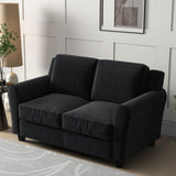 Bonzy Home 58" Black Loveseat Sofa Couch for Living Room, 2 Seater Love Seat for Small Spaces, Modern Couches with Thick Cushion for Home Apartment Office Bonzy Home