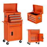 Danrelax 4-Drawers Rolling Tool Chest, Heavy Duty Tool Cart with Wheels, Tool Cabinet, Multi-Functional Tool Storage for Mechanics, Cold-Rolled Steel, Rolling Toolbox and Lockable Tool Box, Orange Danrelax