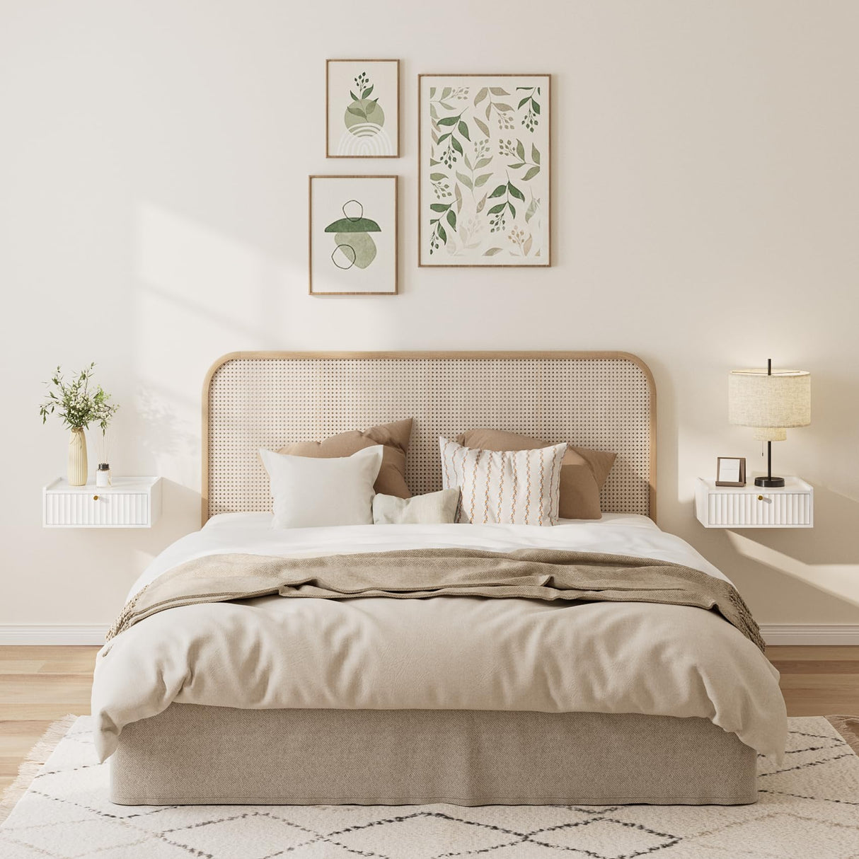 AEPOALUA Floating Nightstand,Wall Mounted Night Stand with Drawer,Small Floating Shelves,Floating Wood Bedside Table for Bedroom、Living Room、Bathroom AEPOALUA