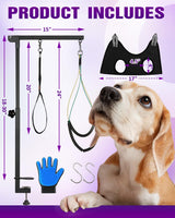 Breeze Touch Dog Grooming Arm - 35" Dog Grooming Table Arm with Clamp and Post, Loop Noose, No Sit Haunch Holder Grooming Restraint for Small & Medium Dogs Breeze Touch