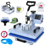 Slendor 5 in 1 Heat Press Machine 12x15 Inch T-Shirt Pressing Machine 360° Swing Away Sublimation Heat Press Digital Heat Transfer with 11OZ Tumbler Press, Multifunction Combo for Hat Cap Mug Plate Slendor