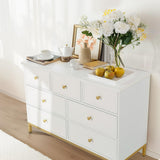 Pamapic Modern 7-Drawer White Dresser,47" White Wooden Dresser for Bedroom, Storage Organizer with Deep Drawers & Metal Handles for Bedroom, Entryway, Hallway Pamapic