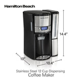 Hamilton Beach (47950) Coffee Maker with 12 Cup Capacity & Internal Storage Coffee Pot, Brewstation, Black/Stainless Steel Hamilton Beach