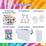 Hapinest Tie Dye Kit for Kids Age 8-12 & Up Girls Boys Teens, Clothing Shirt Fabric Dye Arts and Crafts Gifts Party Supplies, Kids Tie Dye Kit for Large Group, 18 Pre-Filled Bottles w/14 Colors Hapinest