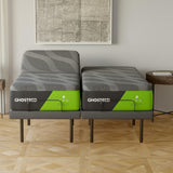 GhostBed Adjustable Bed Frame Split King 14" Cooling Memory Foam Mattress - Adjustable Electric Bed Base with Zero Gravity and Massage – Split King Adjustable Base with Mattress GhostBed