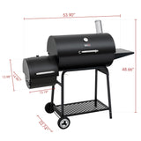 Royal Gourmet CC1830M 30-Inch Barrel Charcoal Grill with Offset Smoker & Warming Rack, Outdoor BBQ Grill with 811 Sq. In. Cooking Space for Backyard, Patio and Parties, Black Royal Gourmet