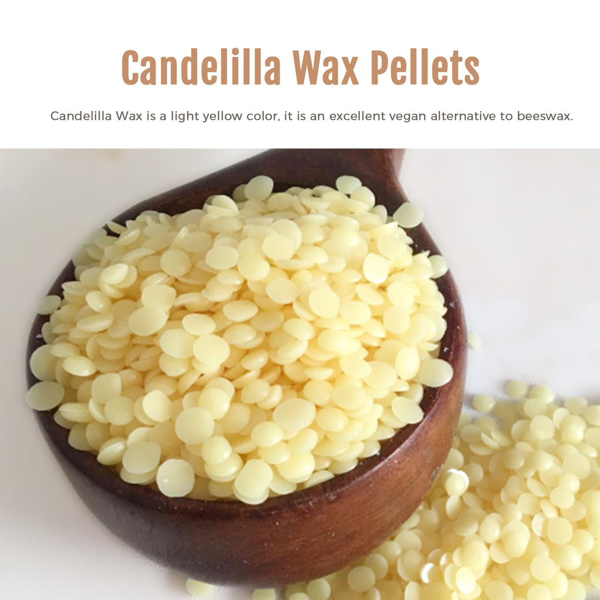 CoolCrafts Candelilla Wax Pellets Candelilla Vegan Wax for Cosmetics DIY, Soap and Candle Making, Alternative to Beeswax - 14 OZ CoolCrafts