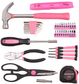 39-Piece General Tool Set-Essential Household Hand Tool Kit with Portable Toolbox Storage Case（Pink—Level Ruler）） KOFOT