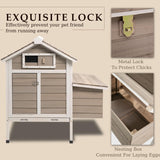 Ketive Chicken Coop Chicken House Outdoor with Removable Trays, Wooden Rabbit Hutch Poultry Cage with Nesting Box, Indoor Hen House Chicken Cage with Ramp for Garden Backyard (32"L x 23.6"W x 36.6"H) ketive