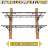 Ultrawall Garage Wall Shelves, 2 x 4 ft Wall Mounted Storage Shelves, Heavy Duty Wall Shelving with Hooks, Holds Up to 220 Lbs, 2Pack, Black Ultrawall