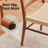 STARY Wood Rattan Dining Room Chairs Comfortable Woven Seat, Fully Assembled, Walnut - Set of 2 STARY