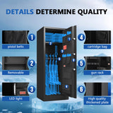 10-14 Gun Cabinet, Large Gun Safe for Rifles and Pistols, Gun Cabinet with Adjustable Shelves and Locking Built-in Cabinet,Shotgun Safe,Long Gun Safe with Dual Alarm & Mute Mode SHICHI