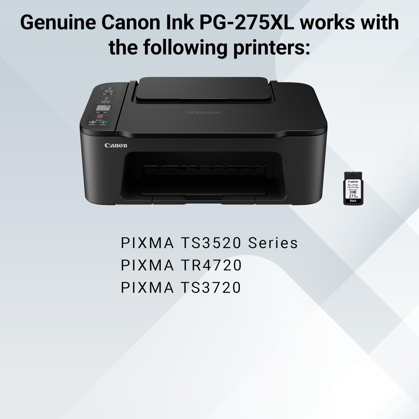 Canon PG-275 XL Genuine Black Ink Cartridge, Compatible with TS3520/3522, TR4720/4722, TS3720/3722