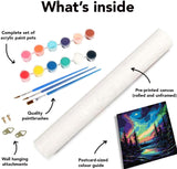 Fuinkqe 6 Pack Paint by Number Kit for Adults Beginner, Polar Lights Moon Landscape DIY Acrylic Painting Paint by Numbers Kits on Canvas for Gift Home Wall Decor 10x14inch Fuinkqe